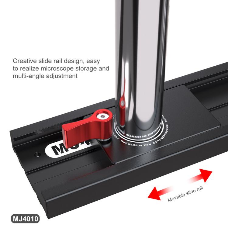 Supporto fisso universale in metallo Mijing MJ4010 da 32 mm con braccio oscillante a 360° e guide di scorrimento., Mijing MJ4010