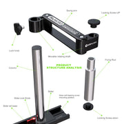Supporto fisso universale in metallo Mijing MJ4010 da 32 mm con braccio oscillante a 360° e guide di scorrimento., Mijing MJ4010