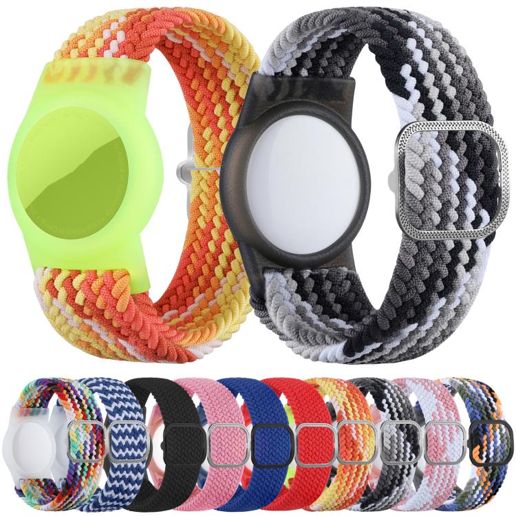 xDfind Cinturino per orologio regolabile in nylon intrecciato, con protezione anti-smarrimento, For AirTag 2nd Gen / AirTag 1st Gen