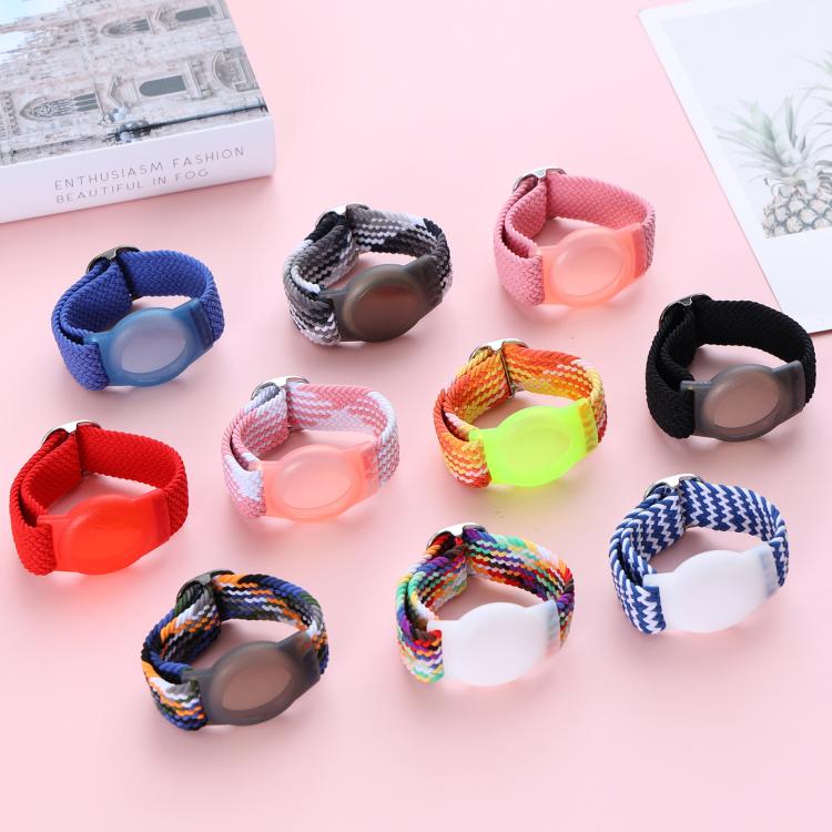 xDfind Cinturino per orologio regolabile in nylon intrecciato, con protezione anti-smarrimento, For AirTag 2nd Gen / AirTag 1st Gen