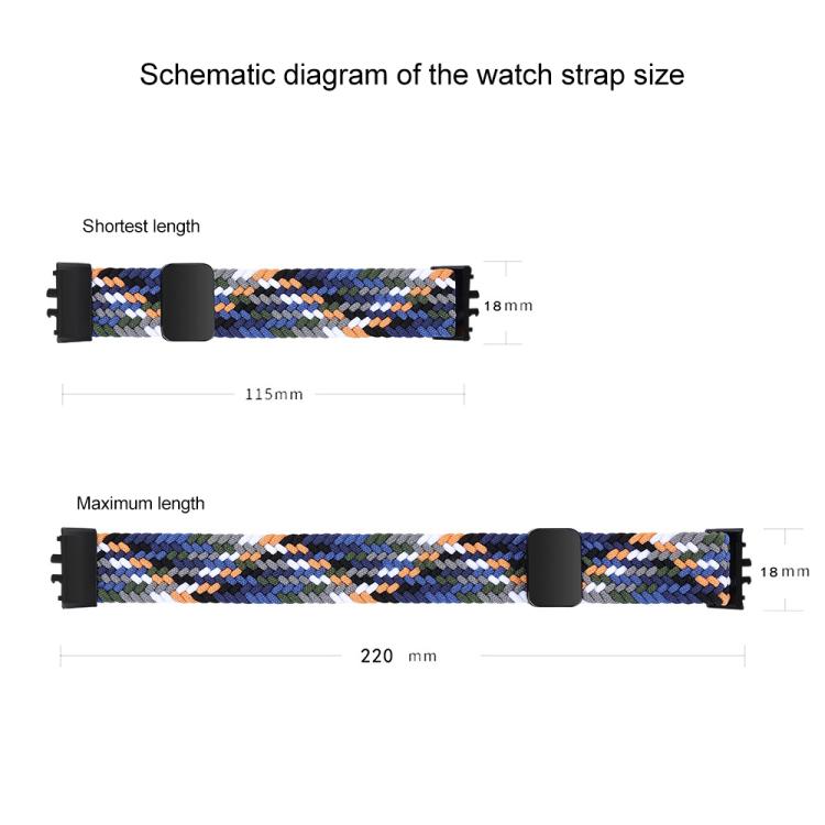 Cinturino per orologio xDfind in nylon intrecciato con fibbia magnetica, For Samsung Galaxy Fit 3
