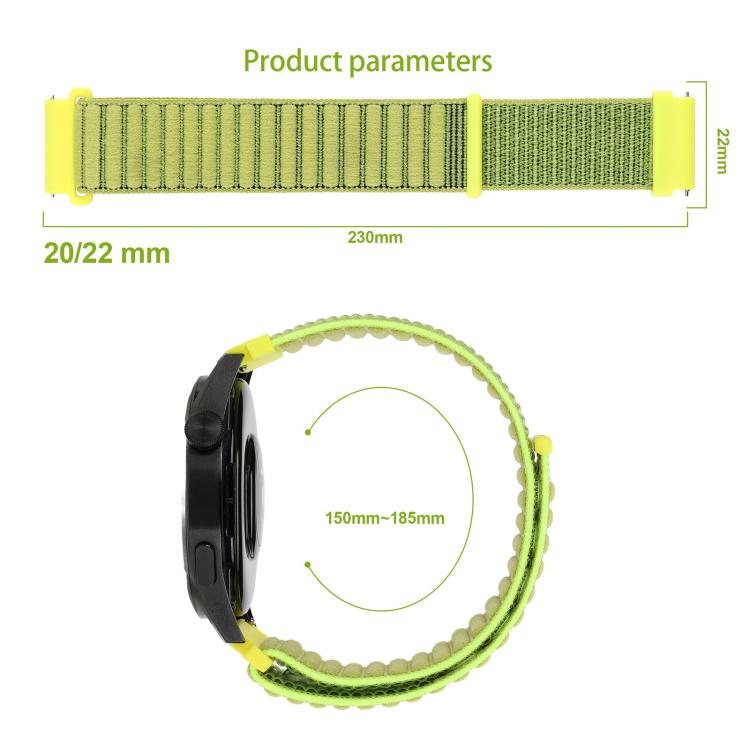 Cinturino per orologio xDfind in nylon con trama a onde e chiusura a strappo., 20mm, 22mm