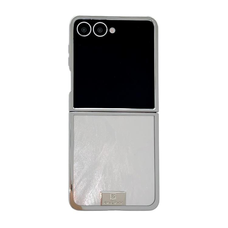 Cornice placcata, carta glitterata, targhetta con nome, custodia per telefono a copertura totale, For Samsung Galaxy Z Flip6/7 FE, For Samsung Galaxy Z Flip7 5G