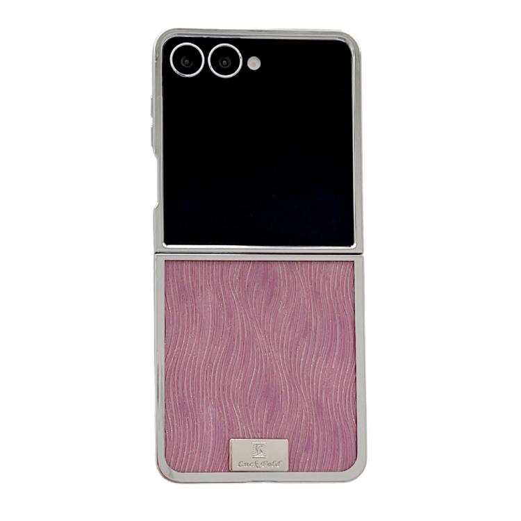 Cornice placcata, carta glitterata, targhetta con nome, custodia per telefono a copertura totale, For Samsung Galaxy Z Flip6/7 FE, For Samsung Galaxy Z Flip7 5G