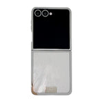 Cornice placcata, carta glitterata, targhetta con nome, custodia per telefono a copertura totale, For Samsung Galaxy Z Flip5