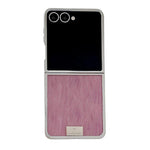 Cornice placcata, carta glitterata, targhetta con nome, custodia per telefono a copertura totale, For Samsung Galaxy Z Flip5