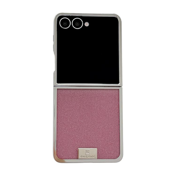 Cornice placcata, carta glitterata, targhetta con nome, custodia per telefono a copertura totale, For Samsung Galaxy Z Flip6/7 FE, For Samsung Galaxy Z Flip7 5G