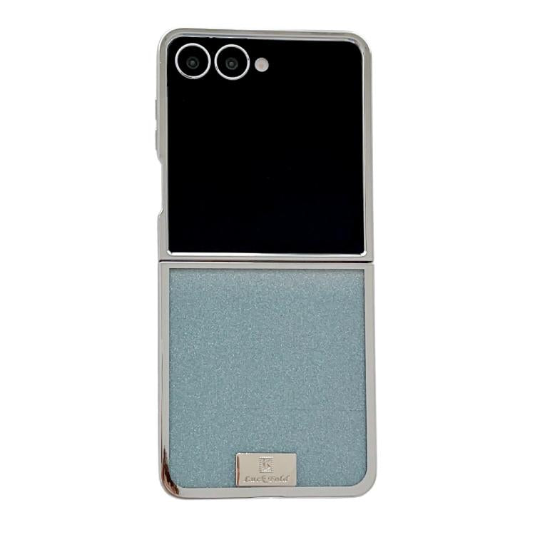Cornice placcata, carta glitterata, targhetta con nome, custodia per telefono a copertura totale, For Samsung Galaxy Z Flip6/7 FE, For Samsung Galaxy Z Flip7 5G
