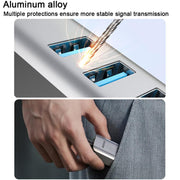 USB -C / Type-C Elbow to RJ45 and 3 x USB-A Aluminum Alloy Shell HUB Adapter Expander, Type-C Elbow to RJ45 and 3 x USB-A