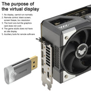 DOONJIEY DisplayPort Interface Graphics Card Spoofer Display Emulator Virtual Monitor with Indicator Light, DisplayPort Interface