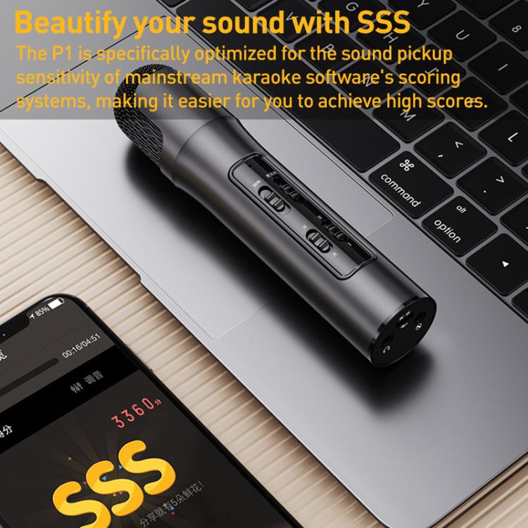 Microfono karaoke Lebo P1, audio domestico, Bluetooth wireless.