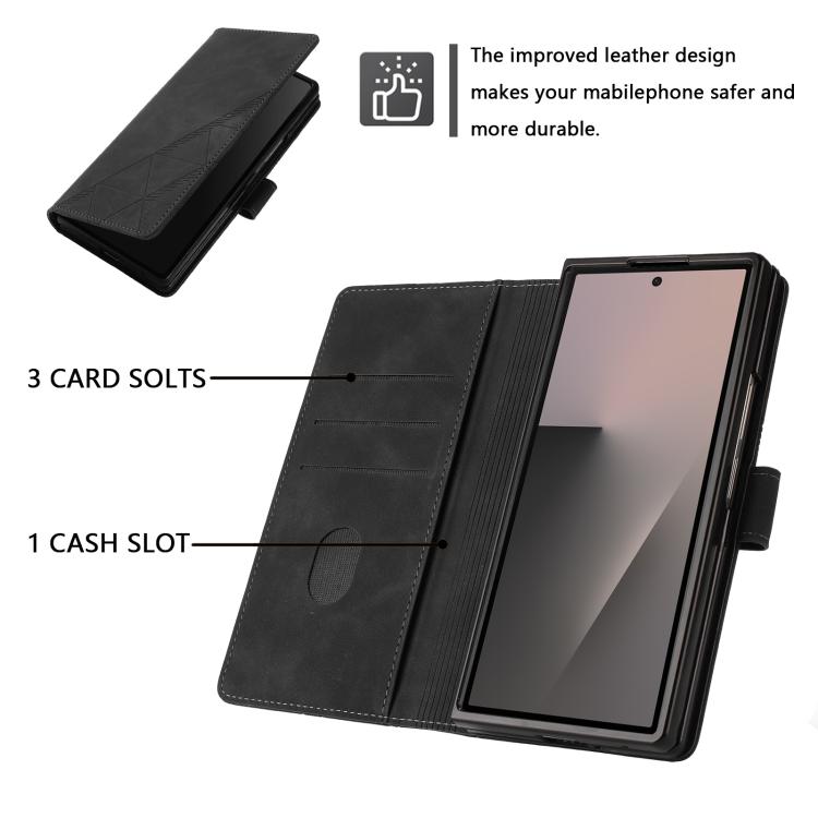 Custodia per telefono in pelle con stampa 3D a libro, For Samsung Galaxy Z Fold7 5G