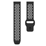 Cinturino per orologio xDfind con fibbia in silicone nera, traspirante e con foro a testa piatta, resistente all'aria, con chiusura a fibbia nera., 20mm, 22mm
