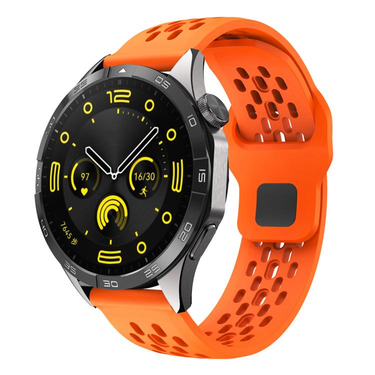 Cinturino per orologio xDfind con fibbia in silicone nera, traspirante e con foro a testa piatta, resistente all'aria, con chiusura a fibbia nera., 20mm, 22mm