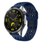 Cinturino per orologio xDfind con fibbia in silicone nera, traspirante e con foro a testa piatta, resistente all'aria, con chiusura a fibbia nera., 20mm, 22mm
