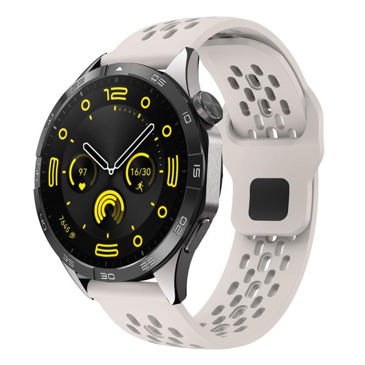 Cinturino per orologio xDfind con fibbia in silicone nera, traspirante e con foro a testa piatta, resistente all'aria, con chiusura a fibbia nera., 20mm, 22mm
