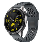 Cinturino per orologio xDfind con fibbia in silicone nera, traspirante e con foro a testa piatta, resistente all'aria, con chiusura a fibbia nera., 20mm, 22mm