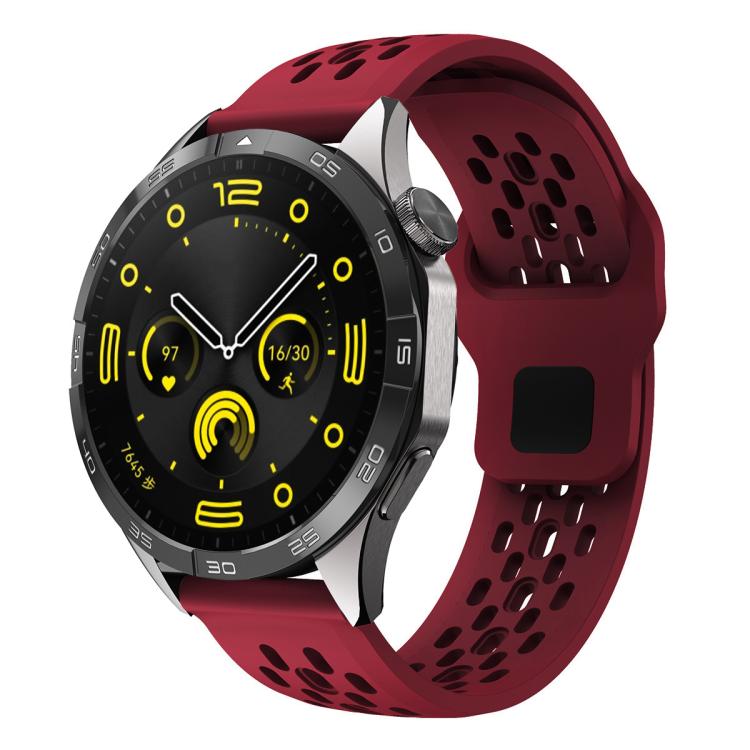 Cinturino per orologio xDfind con fibbia in silicone nera, traspirante e con foro a testa piatta, resistente all'aria, con chiusura a fibbia nera., 20mm, 22mm