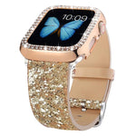 Cinturino per orologio in pelle con paillettes glitterate xDfind, For Apple Watch 42 / 44 / 45 / 46 / 49mm, For Apple Watch 38 / 40 / 41 / S10 42mm