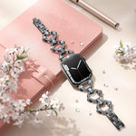 Cinturino per orologio xDfind in metallo con diamanti a forma di O, For Apple Watch 42 / 44 / 45 / 46 / 49mm, For Apple Watch 38 / 40 / 41 / S10 42mm