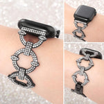 Cinturino per orologio xDfind in metallo con diamanti a forma di O, For Apple Watch 42 / 44 / 45 / 46 / 49mm, For Apple Watch 38 / 40 / 41 / S10 42mm
