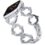 Cinturino per orologio xDfind in metallo con diamanti a forma di O, For Apple Watch 42 / 44 / 45 / 46 / 49mm, For Apple Watch 38 / 40 / 41 / S10 42mm