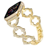 Cinturino per orologio xDfind in metallo con diamanti a forma di O, For Apple Watch 42 / 44 / 45 / 46 / 49mm, For Apple Watch 38 / 40 / 41 / S10 42mm