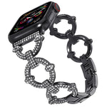 Cinturino per orologio xDfind in metallo con diamanti a forma di O, For Apple Watch 42 / 44 / 45 / 46 / 49mm, For Apple Watch 38 / 40 / 41 / S10 42mm