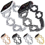 Cinturino per orologio xDfind in metallo con diamanti a forma di O, For Apple Watch 42 / 44 / 45 / 46 / 49mm, For Apple Watch 38 / 40 / 41 / S10 42mm
