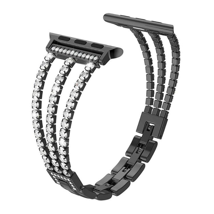 Cinturino per orologio xDfind con tre diamanti in metallo, For Apple Watch 42 / 44 / 45 / 46 / 49mm, For Apple Watch 38 / 40 / 41 / S10 42mm