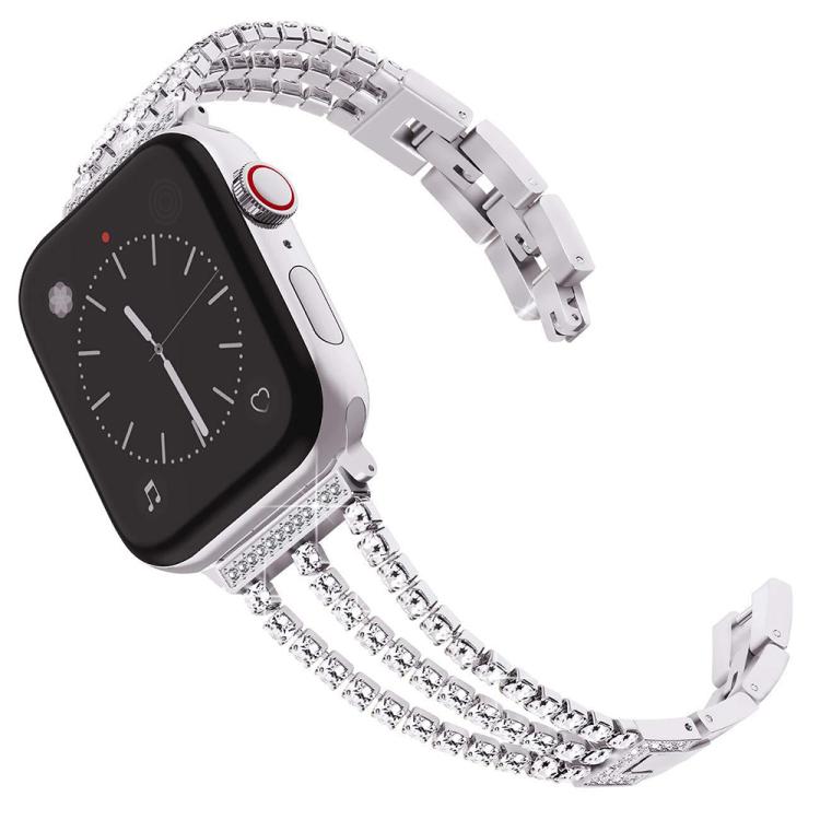 Cinturino per orologio xDfind con tre diamanti in metallo, For Apple Watch 42 / 44 / 45 / 46 / 49mm, For Apple Watch 38 / 40 / 41 / S10 42mm