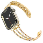 Cinturino per orologio xDfind con tre diamanti in metallo, For Apple Watch 42 / 44 / 45 / 46 / 49mm, For Apple Watch 38 / 40 / 41 / S10 42mm