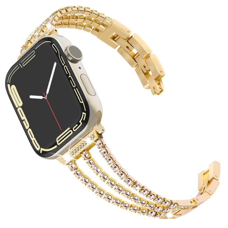 Cinturino per orologio xDfind con tre diamanti in metallo, For Apple Watch 42 / 44 / 45 / 46 / 49mm, For Apple Watch 38 / 40 / 41 / S10 42mm