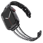 Cinturino per orologio xDfind con tre diamanti in metallo, For Apple Watch 42 / 44 / 45 / 46 / 49mm, For Apple Watch 38 / 40 / 41 / S10 42mm