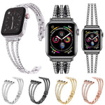 Cinturino per orologio xDfind con tre diamanti in metallo, For Apple Watch 42 / 44 / 45 / 46 / 49mm, For Apple Watch 38 / 40 / 41 / S10 42mm