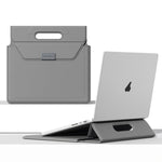 Handle Portable Laptop Briefcase PU Leather Laptop Sleeve with Foldable Stand, For 13 / 14 inch, For 15 / 16.1 inch