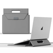 Handle Portable Laptop Briefcase PU Leather Laptop Sleeve with Foldable Stand, For 13 / 14 inch, For 15 / 16.1 inch