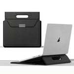 Handle Portable Laptop Briefcase PU Leather Laptop Sleeve with Foldable Stand, For 13 / 14 inch, For 15 / 16.1 inch