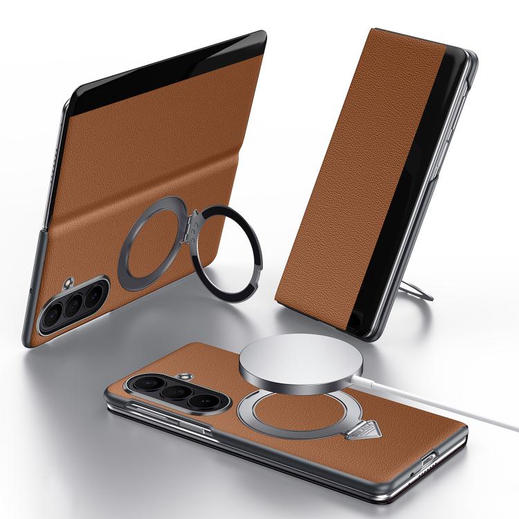 Custodia per telefono in pelle SULADA Smart View Window con supporto magnetico MagSafe., For Galaxy Z Fold8 5G, For Galaxy Z Fold8 Ultra 5G, For Galaxy Z Fold7 5G, For Galaxy Z Fold6