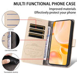 Custodia per telefono in pelle con portafoglio a 3 carte e protezione RFID, con texture litchi., For Galaxy S25 / S24 5G, For Galaxy S25+ / S24+ 5G, For Galaxy S25 Ultra 5G, For Galaxy S24 FE 5G