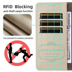 Custodia per telefono in pelle con portafoglio a 3 carte e protezione RFID, con texture litchi., For Galaxy S25 / S24 5G, For Galaxy S25+ / S24+ 5G, For Galaxy S25 Ultra 5G, For Galaxy S24 FE 5G