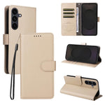 Custodia per telefono in pelle con portafoglio a 3 carte e protezione RFID, con texture litchi., For Galaxy S26 FE 5G, For Galaxy S26+ 5G, For Galaxy S25 FE 5G, For Galaxy S25 Edge 5G