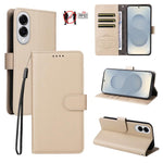 Custodia per telefono in pelle con portafoglio a 3 carte e protezione RFID, con texture litchi., For Galaxy S26 FE 5G, For Galaxy S26+ 5G, For Galaxy S25 FE 5G, For Galaxy S25 Edge 5G