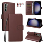 Custodia per telefono in pelle con portafoglio a 3 carte e protezione RFID, con texture litchi., For Galaxy S23 5G, For Galaxy S20 FE, For Galaxy S21 FE 5G