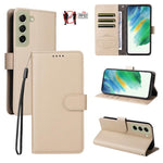 Custodia per telefono in pelle con portafoglio a 3 carte e protezione RFID, con texture litchi., For Galaxy S23 5G, For Galaxy S20 FE, For Galaxy S21 FE 5G