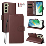 Custodia per telefono in pelle con portafoglio a 3 carte e protezione RFID, con texture litchi., For Galaxy S23 5G, For Galaxy S20 FE, For Galaxy S21 FE 5G