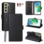 Custodia per telefono in pelle con portafoglio a 3 carte e protezione RFID, con texture litchi., For Galaxy S23 5G, For Galaxy S20 FE, For Galaxy S21 FE 5G