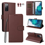 Custodia per telefono in pelle con portafoglio a 3 carte e protezione RFID, con texture litchi., For Galaxy S23 5G, For Galaxy S20 FE, For Galaxy S21 FE 5G