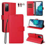 Custodia per telefono in pelle con portafoglio a 3 carte e protezione RFID, con texture litchi., For Galaxy S23 5G, For Galaxy S20 FE, For Galaxy S21 FE 5G