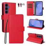 Custodia per telefono in pelle con portafoglio a 3 carte e protezione RFID, con texture litchi., For Galaxy S26 FE 5G, For Galaxy S26+ 5G, For Galaxy S25 FE 5G, For Galaxy S25 Edge 5G